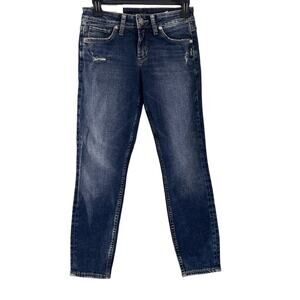 Womens Silver Jeans Mid Rise Curvy Suki Skinny Capri Cropped Stretch SZ 25 C0887